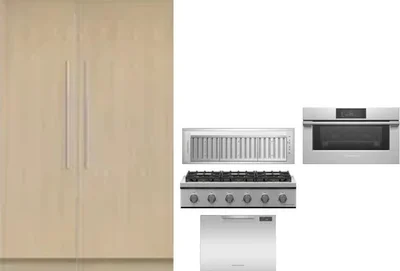 6 Piece Package Includes Refrigerator, Freezer, Cooktop, Wall Oven, Hood And Dishwasher
